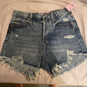 High rise jean shorts